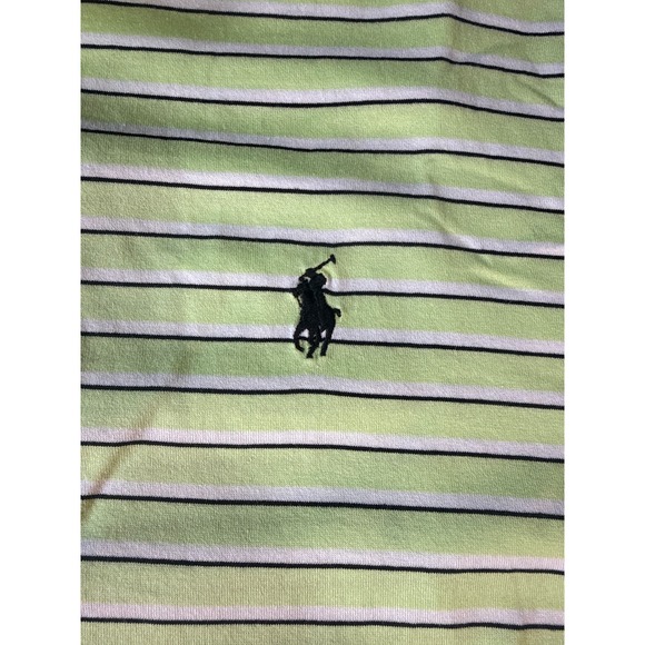 Polo Golf Ralph Lauren Mens Small Lime Green Striped Pima Cotton AJGA Polo Shirt - Picture 3 of 12